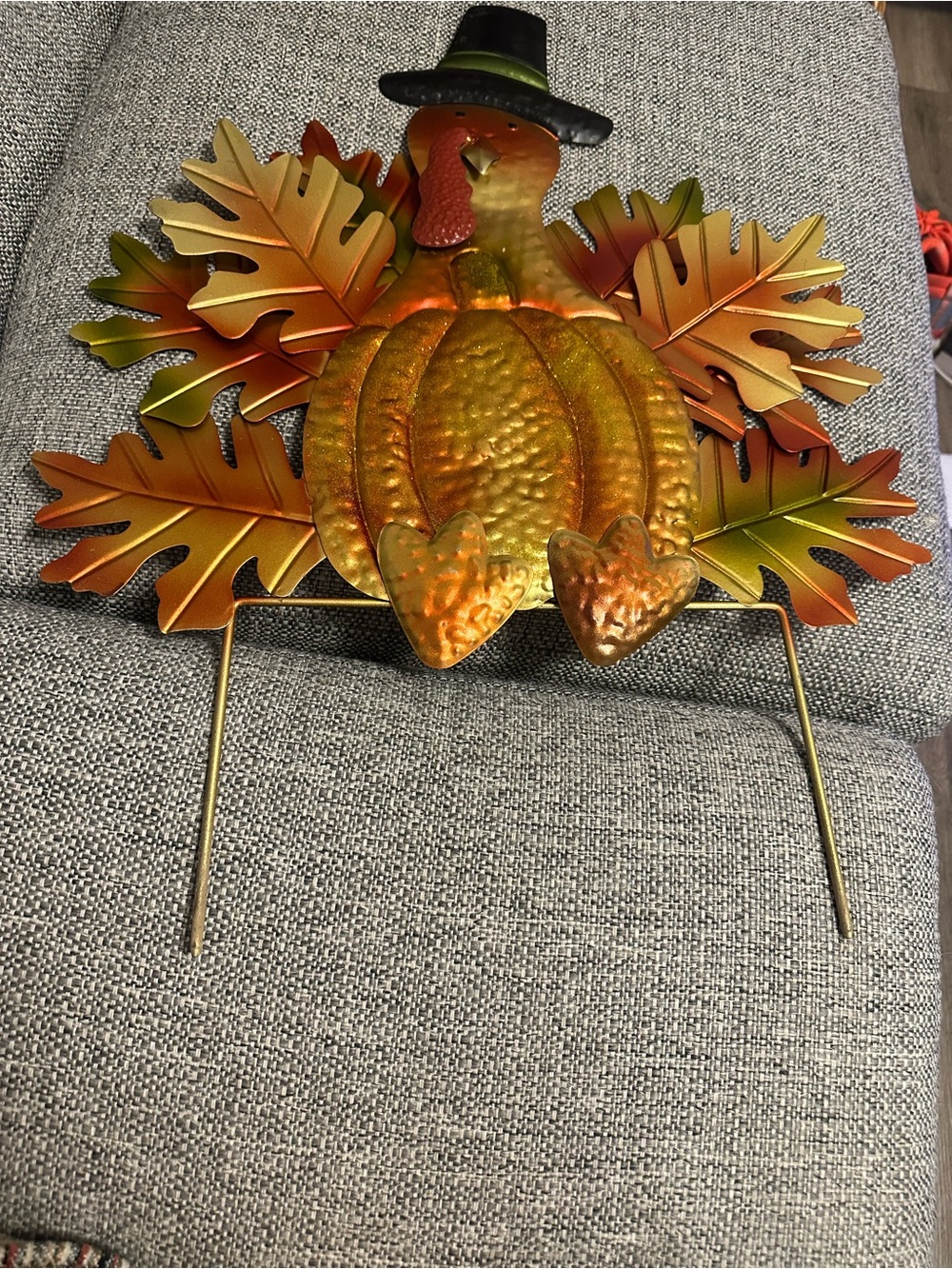 Source Unknown Metallic Autumn Turkey Yard Stake - Orange, Green, Black
